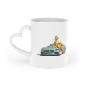 Vintage Dog & Fashionista Illustration Coffee Cup